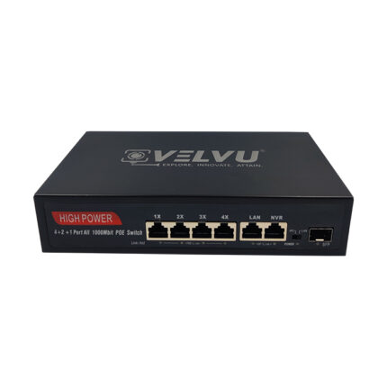 VELVU 4 PORT FULL GIGA POE SWITCH WITH 2 UP-LINK ST-POE-5104-G2